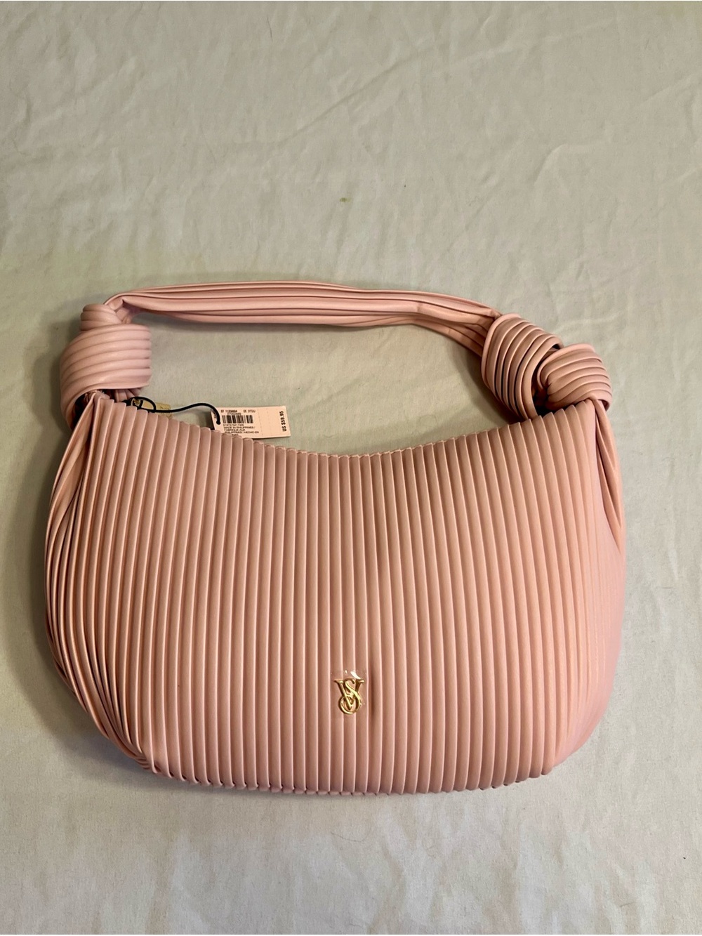 Victoria's Secret Light Pink Pleated Knot-Shoulder Bag